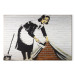 Canvas Art Print Cleaning lady (Banksy) 132491