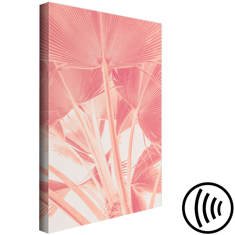 Canvas Print Pink palm - overexposed image of palm leaves in pink 134991 additionalImage 6