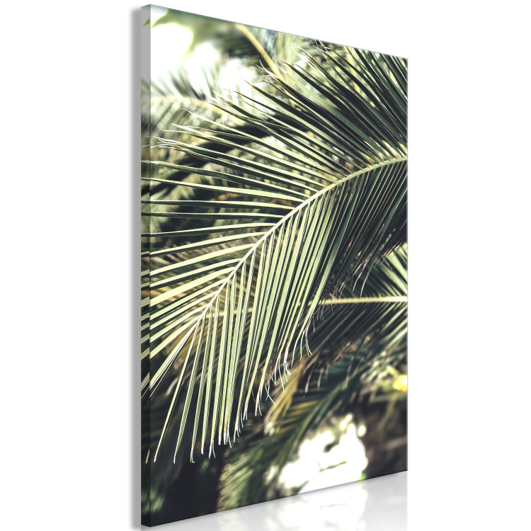Canvas Green Queen (1-piece) Vertical - exotic palm leaf landscape 135291 additionalImage 2