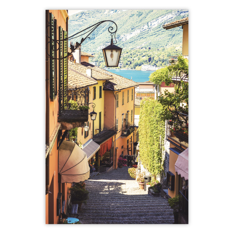 Poster Sunny Waterfront - warm landscape of Italian architecture 135891