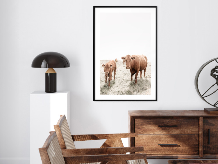 Wall Poster Mother and Calf - domestic animals against a rural landscape 137691 additionalImage 9