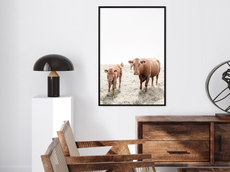 Wall Poster Mother and Calf - domestic animals against a rural landscape 137691 additionalImage 11