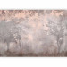 Wall Mural Pink dawn - subtle landscape of a misty forest with trees and birds 142691 additionalThumb 5