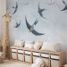 Photo Wallpaper Birds in flight - animals on a background of calm sky in shades of blue 143791 additionalThumb 6