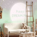 Wall Mural Keep Dreaming inscription on the moon - sky and clouds in shades of green 144691 additionalThumb 5