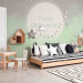 Wall Mural Keep Dreaming inscription on the moon - sky and clouds in shades of green 144691 additionalThumb 4