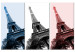 Canvas Paris Trio (3-piece) - city architecture in the colors of France 144791