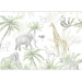 Photo Wallpaper Tropical Safari - Wild Animals in Pastel Colors 146591 additionalThumb 3
