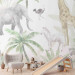 Photo Wallpaper Tropical Safari - Wild Animals in Pastel Colors 146591 additionalThumb 6