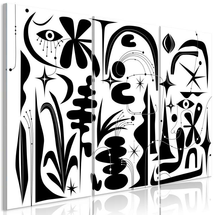 Canvas Print Abstract Composition - Black Geometric Shapes on a White Background 150391 additionalImage 2