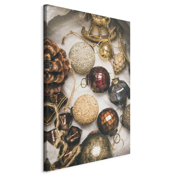 Canvas Art Print Christmas Ornaments - Box With Glass Baubles and Decorations 151691 additionalImage 2