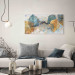 Large canvas print Breath of Autumn - Yellow and Blue Leaves on an Abstract Background [Large Format] 151791 additionalThumb 6