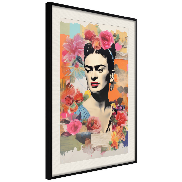 Poster Collage With Frida - Colorful Composition With Portrait and Flowers in the Background 152191 additionalImage 8