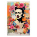 Poster Collage With Frida - Colorful Composition With Portrait and Flowers in the Background 152191