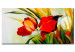 Canvas Art Print Hidden Tulips (1-piece) - Flower composition with tall grass 48691
