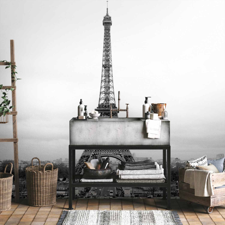Wall Mural Urban Architecture of Paris - Black and White Eiffel Tower in Retro Style 59891 additionalImage 8