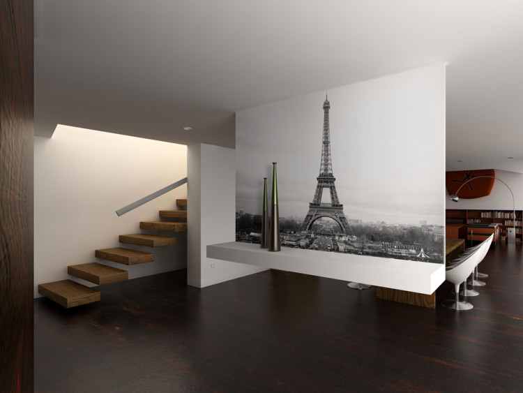 Wall Mural Urban Architecture of Paris - Black and White Eiffel Tower in Retro Style 59891