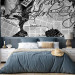 Photo Wallpaper Street Art - Black and White Mural with Inscriptions and Architecture of New York 60691 additionalThumb 2
