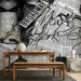 Photo Wallpaper Street Art - Black and White Mural with Inscriptions and Architecture of New York 60691 additionalThumb 6