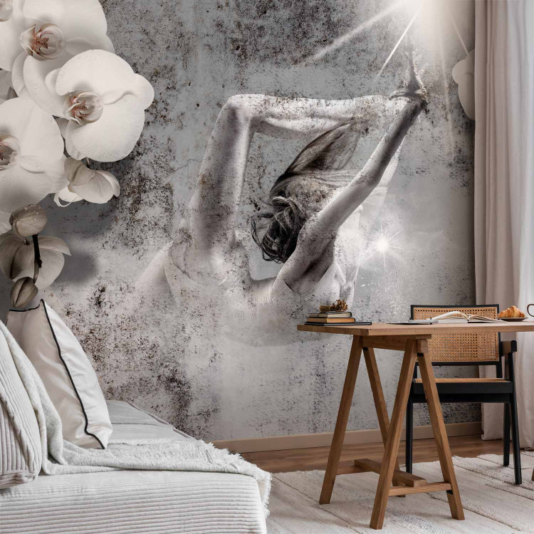 Wall Mural Dancing figure - female silhouette surrounded by a floral motif 91591 additionalImage 4