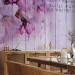 Photo Wallpaper Apple blossoms - violet tones motif on wood textured background 92991 additionalThumb 7