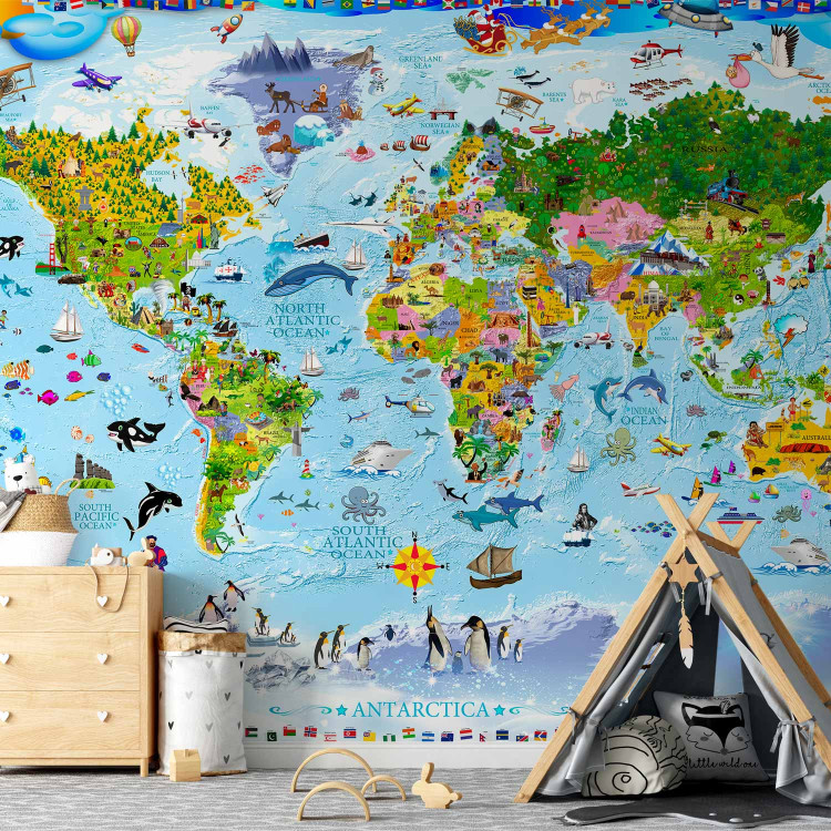 Photo Wallpaper World Map for Kids 98091 additionalImage 6