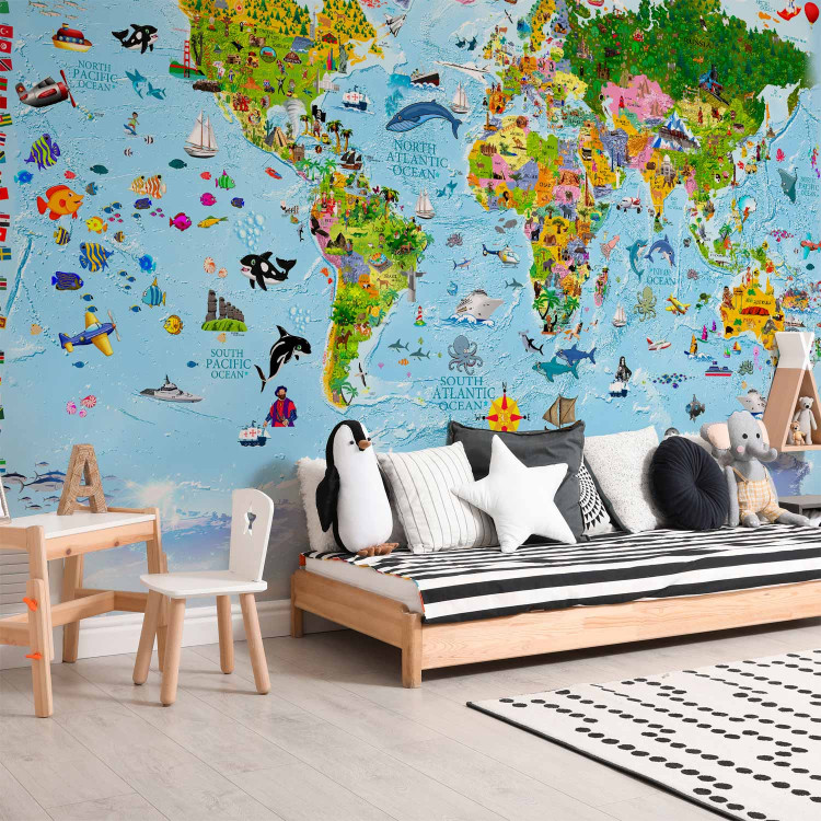 Photo Wallpaper World Map for Kids 98091 additionalImage 7
