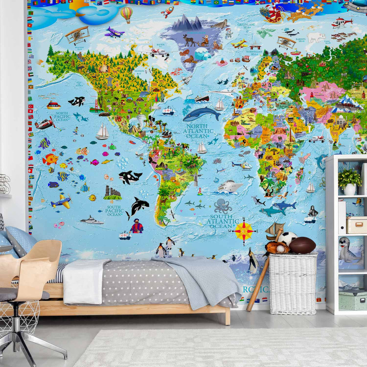 Photo Wallpaper World Map for Kids 98091 additionalImage 8