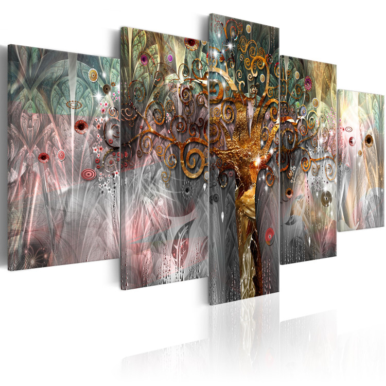 Canvas Print Tree of Eternity (5-piece) - Beautifully Adorned Colorful Abstraction 105602 additionalImage 2