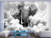 Wall Mural Abstraction with elephant - African elephant in the sky among clouds with birds 108302 additionalThumb 2