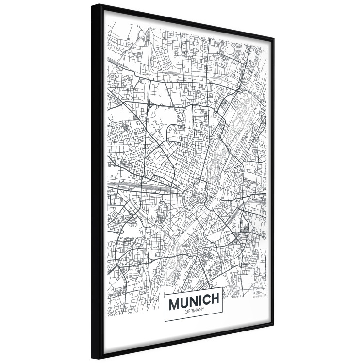 Poster Munich Map - black and white map of the German city on a light background 114402 additionalImage 10