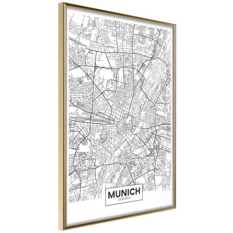 Poster Munich Map - black and white map of the German city on a light background 114402 additionalImage 12