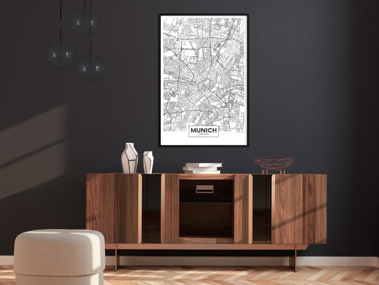 Poster Munich Map - black and white map of the German city on a light background 114402 additionalImage 5