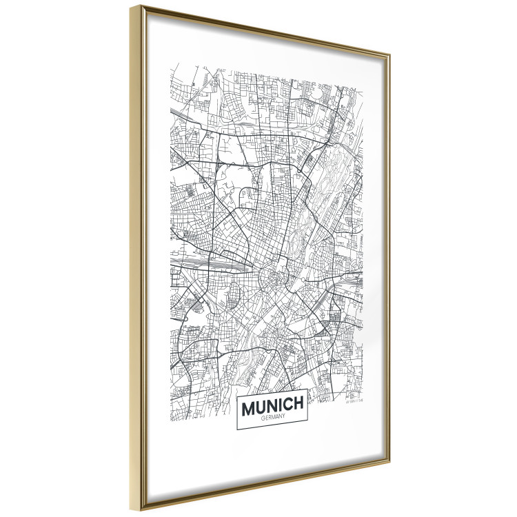 Poster Munich Map - black and white map of the German city on a light background 114402 additionalImage 6