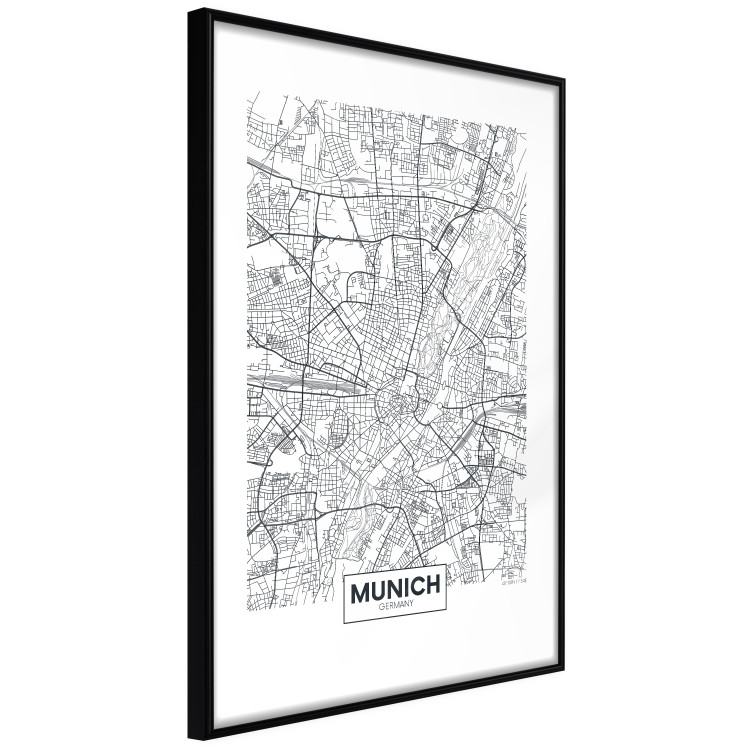 Poster Munich Map - black and white map of the German city on a light background 114402 additionalImage 11