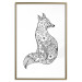 Wall Poster Fox in flowers - black and white animal composition in Scandinavian style 114802 additionalThumb 14