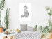 Wall Poster Fox in flowers - black and white animal composition in Scandinavian style 114802 additionalThumb 2