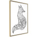 Wall Poster Fox in flowers - black and white animal composition in Scandinavian style 114802 additionalThumb 12