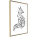 Wall Poster Fox in flowers - black and white animal composition in Scandinavian style 114802 additionalThumb 6