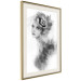 Wall Poster Watercolor portrait - black and white figure of a woman with a rose in her hair 115002 additionalThumb 2