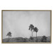 Poster Hot Summer - black and white landscape with palm trees against a mountain range 116502 additionalThumb 16