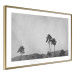 Poster Hot Summer - black and white landscape with palm trees against a mountain range 116502 additionalThumb 6
