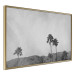 Poster Hot Summer - black and white landscape with palm trees against a mountain range 116502 additionalThumb 12