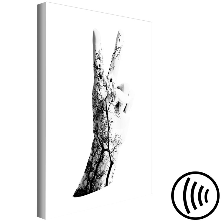 Canvas Artist's Hand (1-part) - Black and White Tree with Victory Sign 117002 additionalImage 6