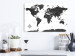 Canvas Art Print Continents' Trail (1-part) - Black and White World Map with Labels 117202 additionalThumb 3