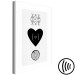 Canvas Print Wild love - heart, wood and graphic motif on a gray background 117302 additionalThumb 6