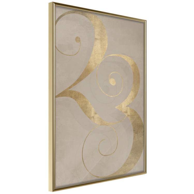 Wall Poster Lucky Number - composition on a brown background with a golden accent 117902 additionalImage 3