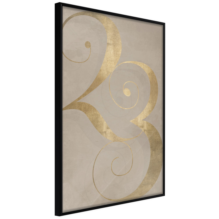 Wall Poster Lucky Number - composition on a brown background with a golden accent 117902 additionalImage 2