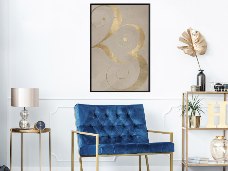 Wall Poster Lucky Number - composition on a brown background with a golden accent 117902 additionalImage 7