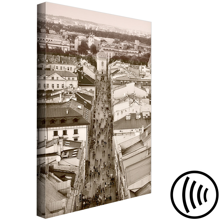 Canvas Art Print Floriańska Street - the famous symbol of the Krakow city in sepia 118102 additionalImage 6